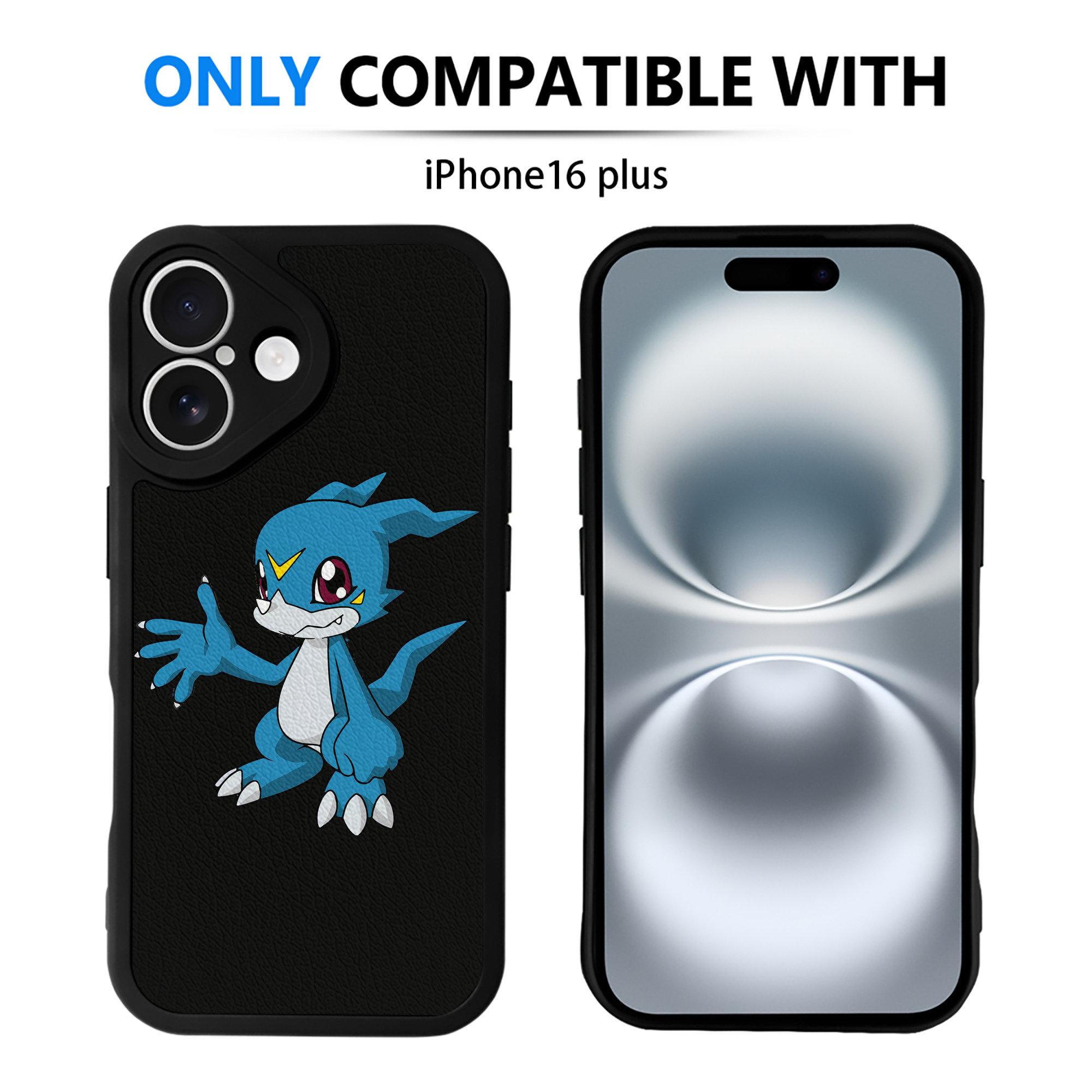 （画像用） Digimon デジタルモンスター/デジモン 【iPhone 16シリーズ対応】シリコンスマホケース（レザー調） 材質：シリコン
